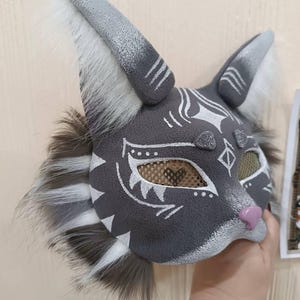 Therian mask, Quadrobics Masks Fursuit fan, Creepy stuffed cat mask, Therianthropy, Cheap therian gear