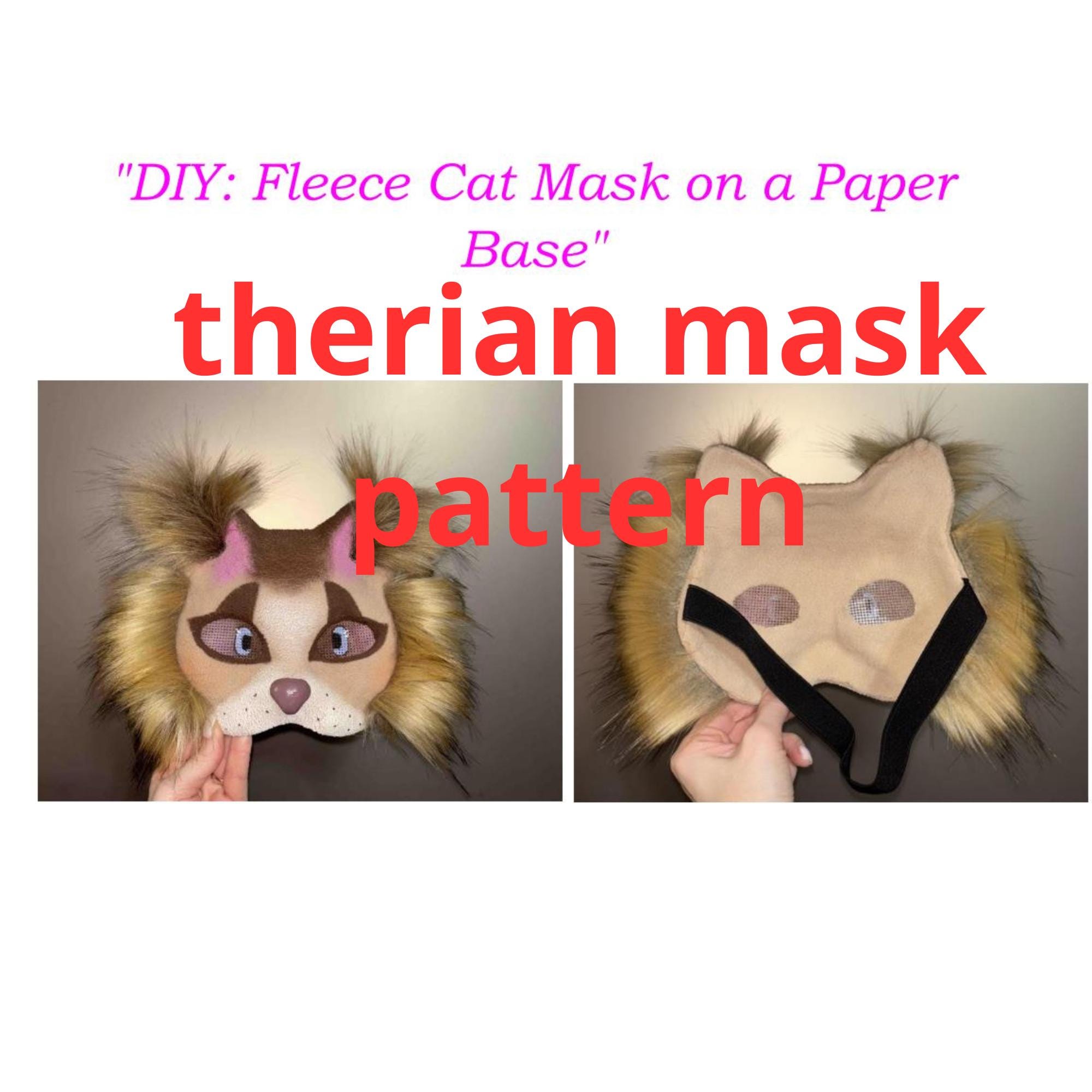 B BBPM Kit De Masque De Chat Avec Feuille De Feutre En Maille Et Autocollants En Strass, 4 Masques Therian à Peindre Pour Halloween, Cosplay, Bal Masqué, Accessoire De Masque Therian