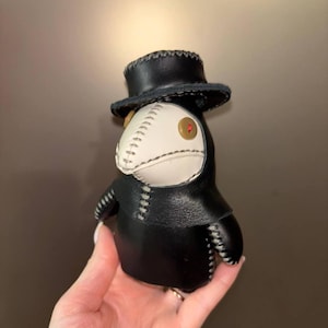 Leather Plague Doctor Toy Gothic Steampunk Figurine Medieval Dark Decor Renaissance Fair Prop Unique Gift  Collectors Witchy leather toy