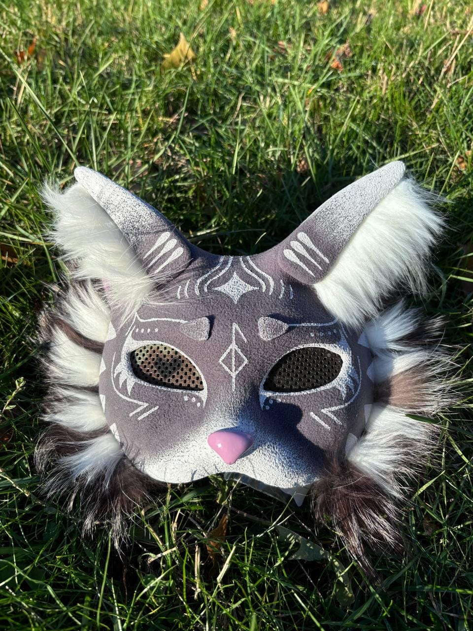 神秘的な獣人猫マスク 手作りの猫コスプレアクセサリー 獣人ギフト