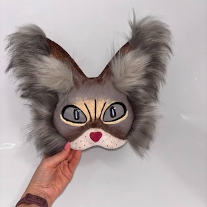 Harig masker – Handgemaakt cosplay Therian Cat-masker voor quadrobics, fursuit en kostuum Perfect voor Therianthropy Cadeaus Therian Daughter