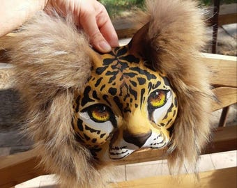 Handcrafted Lynx Face Mask - Unique Cosplay Accessory, therian stuff