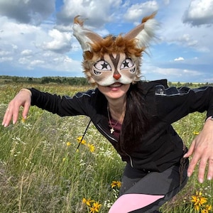 Gift for Therians and Furries Fox mask Handcrafted Cosplay Quadrobics Furry Unique Animal Costume Accessory Therian stuff Anthropomorphic