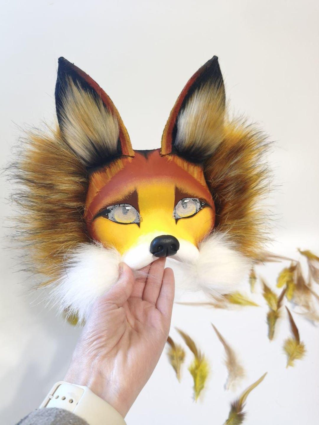BABYL 金キツネ祭り 2017年 FOX MASK 新品未使用 Therian Mask Fox Handcrafted for Cosplay Quadrobics Furry Unique