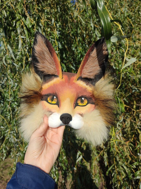 スイムスーツデパートメント／ウッドカービングお面フォックスマスクFox Mask 獣人フォックスマスク手作りコスプレクアドロビクスファーリーユニーク
