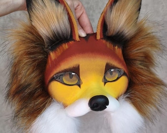 Vossenmasker Handgemaakt voor Cosplay Quadrobics Harig Uniek Dierenkostuum Accessoire Therian Stuff Antropomorfe Fursuit Accessoires