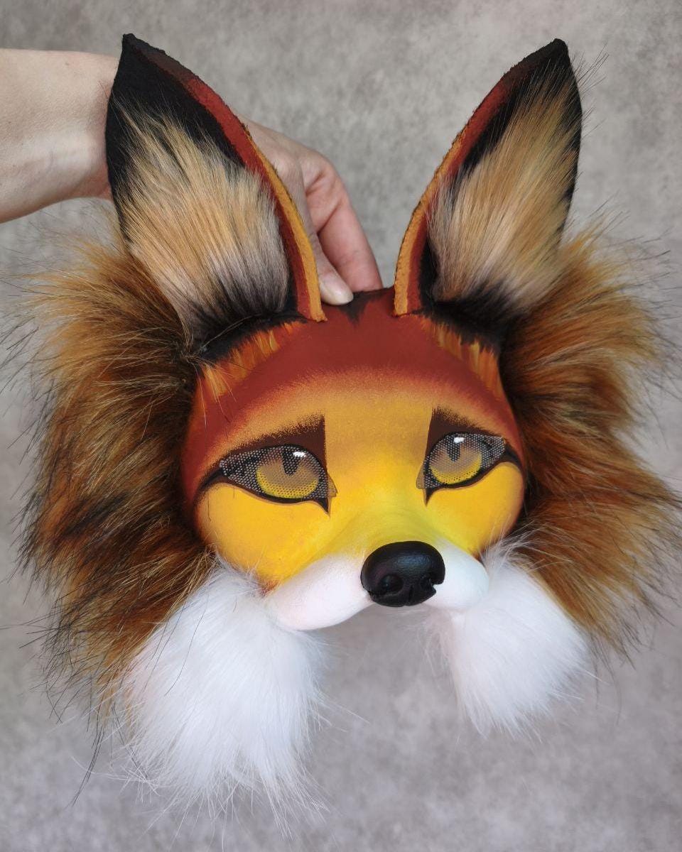Fox Mask Handcrafted for Cosplay Quadrobics Furry Unique Animal