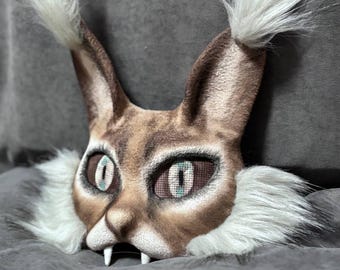 lynx Therian Mask Cat Mask for Therians Furries Cosplay LARP Wild Cat Spirit Animal Mask for Festivals Roleplay Gift daughter 11th birthday