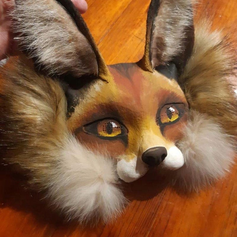 Red Fox Therian Mask Etsy Red Fox Therian Mask Etsy