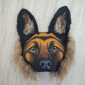 Black german shepherd Mask Border Collie Mask Realistic Canine Spirit Mask Cosplay Therian Costume Therianthropy Lovers Festival outfit