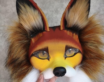 Therianthropy Fox Mask Handmade Fox Spirit Mask for Therians