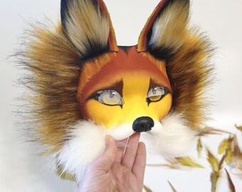 獣人マスク キツネ コスプレ クアドロビクス 毛皮 ユニーク 動物