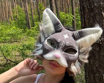 クアドロビクスのためのユニークなコスプレマスク、緑の目をした