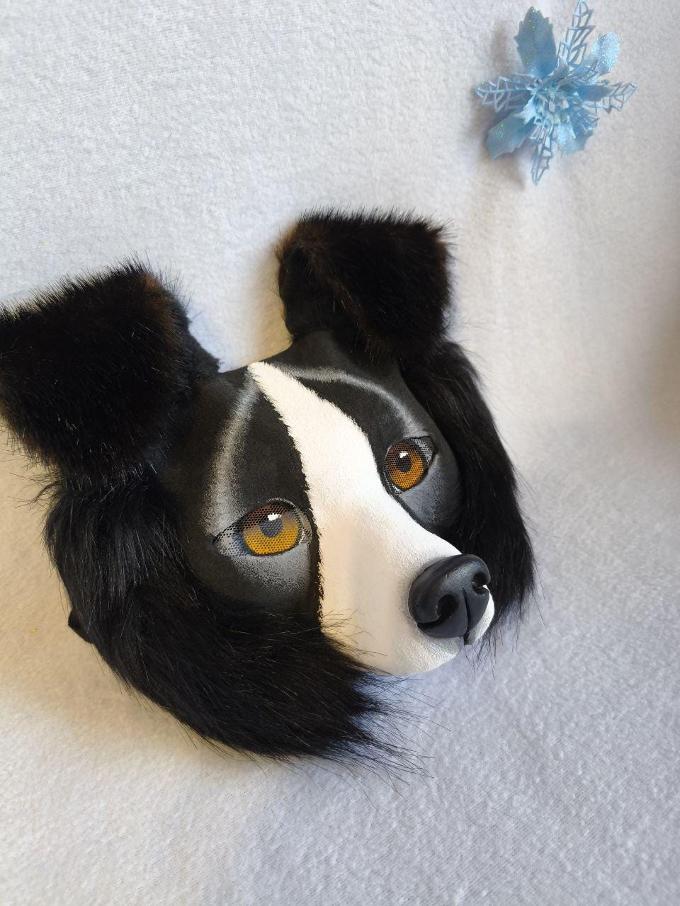 ボーダーコリーマスク – コスプレ、獣人化、動物愛好家のための手作り