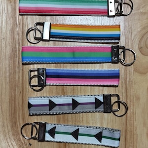 Pride Wristlet Keychain Key Fob Aroace Omnisexual Poly Abrosexual