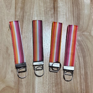 Zonsondergang Lesbische Vlag Polsbandje Sleutelhanger Sleutelhanger Goud Roze Zwart Wit