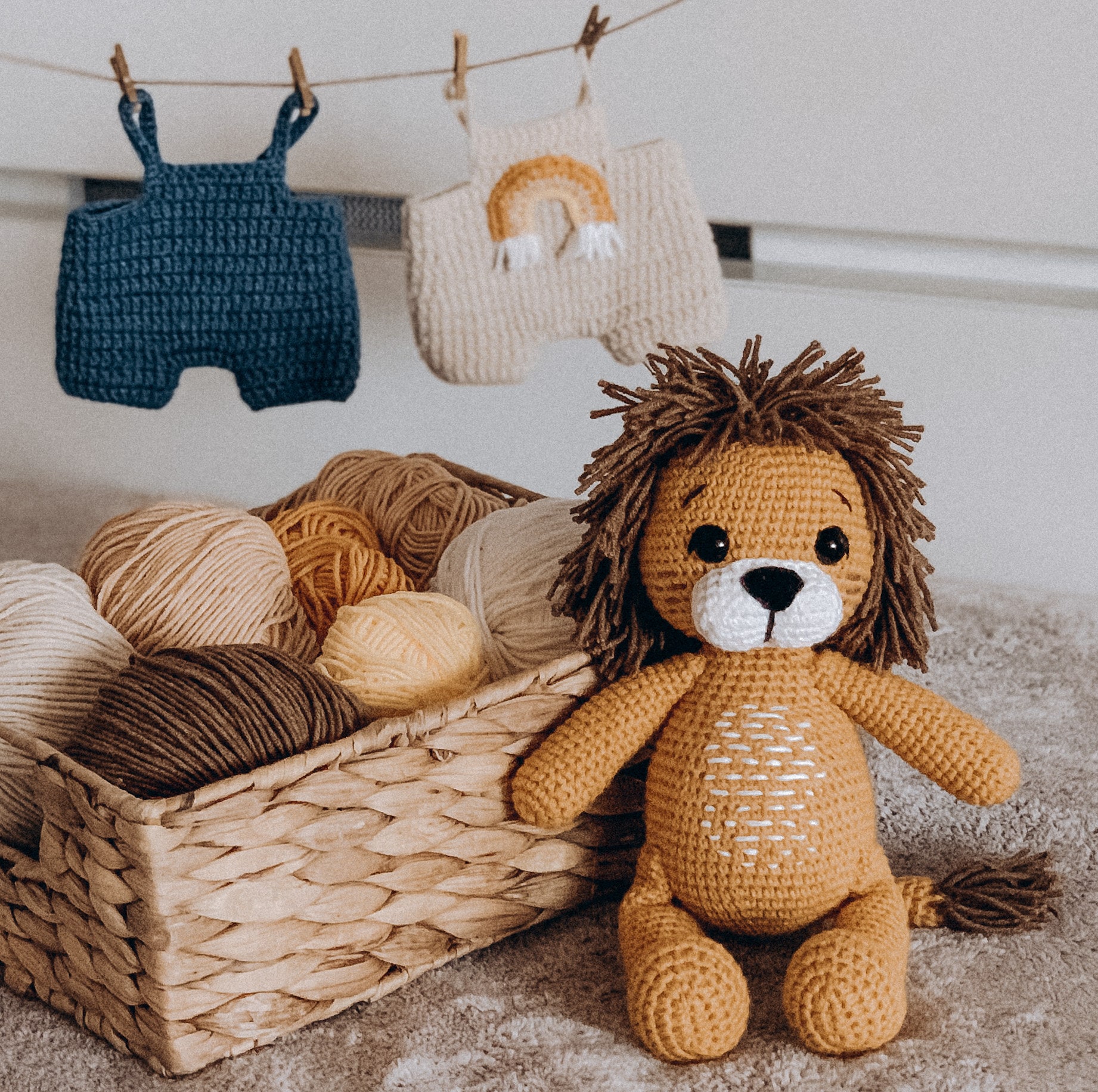 Personalized Stuffed Crochet Lion Plush Animal Lion Stuff for Etsy