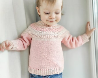 Hand knit baby sweater, knit sweater for baby, knit sweater, custom sizes,  little girl gift, toddler girl gift