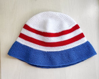 Red White and blue toddler bucket hat, bucket hat baby, Ready To Ship IN 1 Day