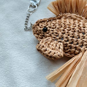 Fish Roe Pattern Chain Crochet Fish Bag Charm Pattern: Raffia Keychain DIY (PDF Tutorial With ...
