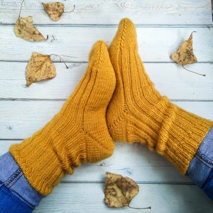 Hand knitted socks, custom colour, wool socks, warm winter socks, Christmas gift for her, bed socks, boot socks, knit socks