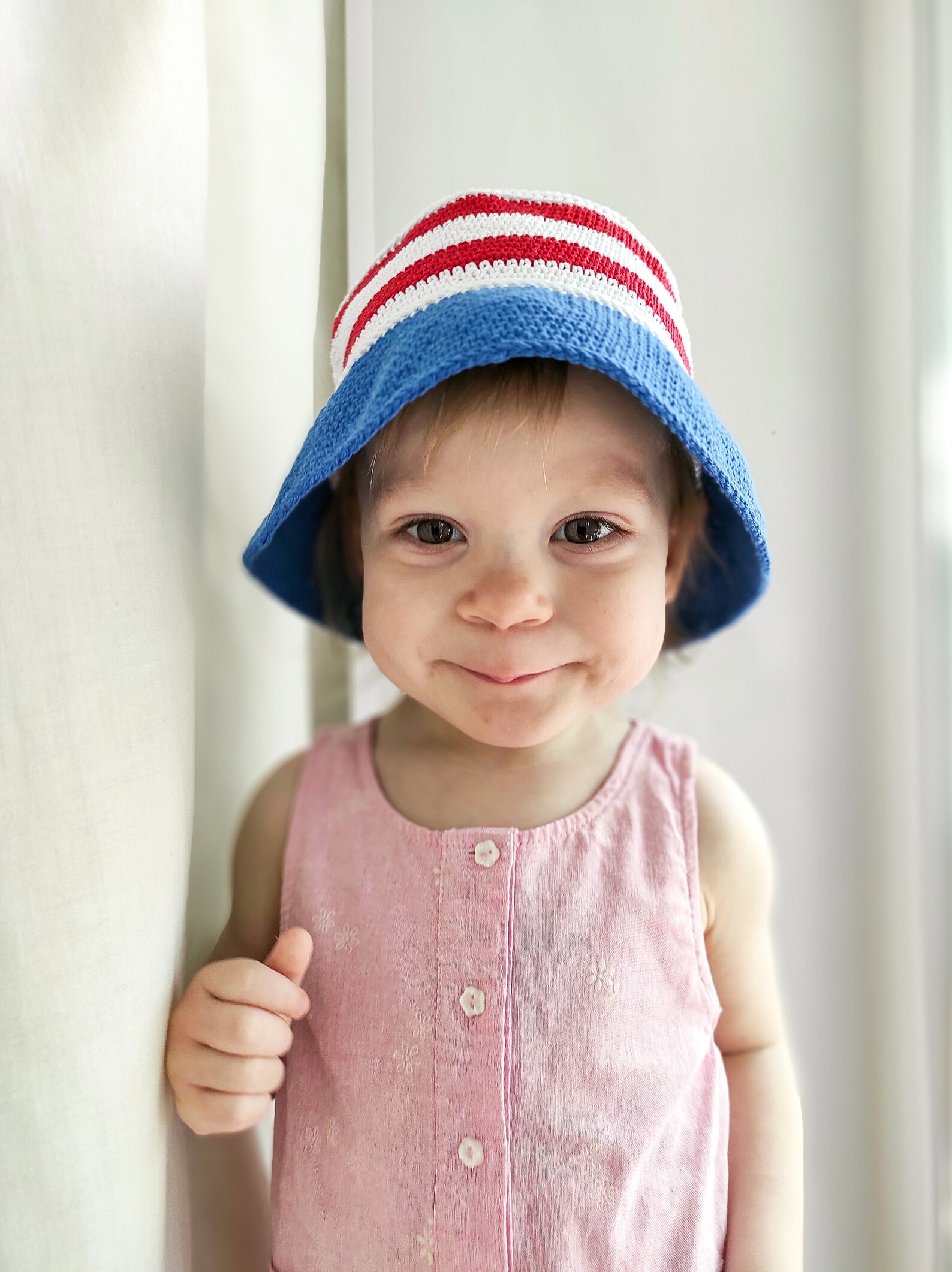 Red White and Blue Toddler Bucket Hat, Bucket Hat Baby, Ready to Ship