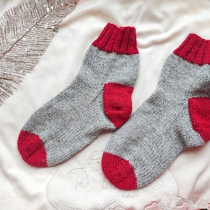 Hand knitted socks, wool socks, warm winter socks, Christmas gift for her, bed socks, boot socks, knit socks