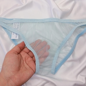 Damen Höschen transparent in Farbe hellblau, Größen xxs, xs, s, m, l, xl, 2xl, 3xl, 4xl, 5xl, 6xl