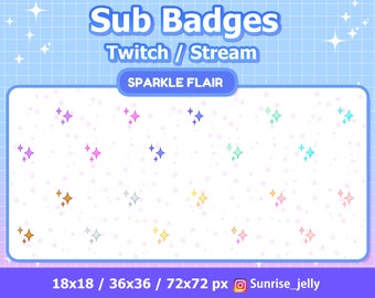 Cosmic Sparkle Star Kawaii Streamer Aesthetic Space Galaxy Twitch Sub Badge Flair