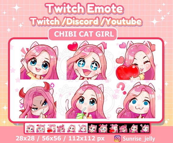 Twitch Blonde hair chibi girl emotes / Blue eyes Girl chibi -  Portugal