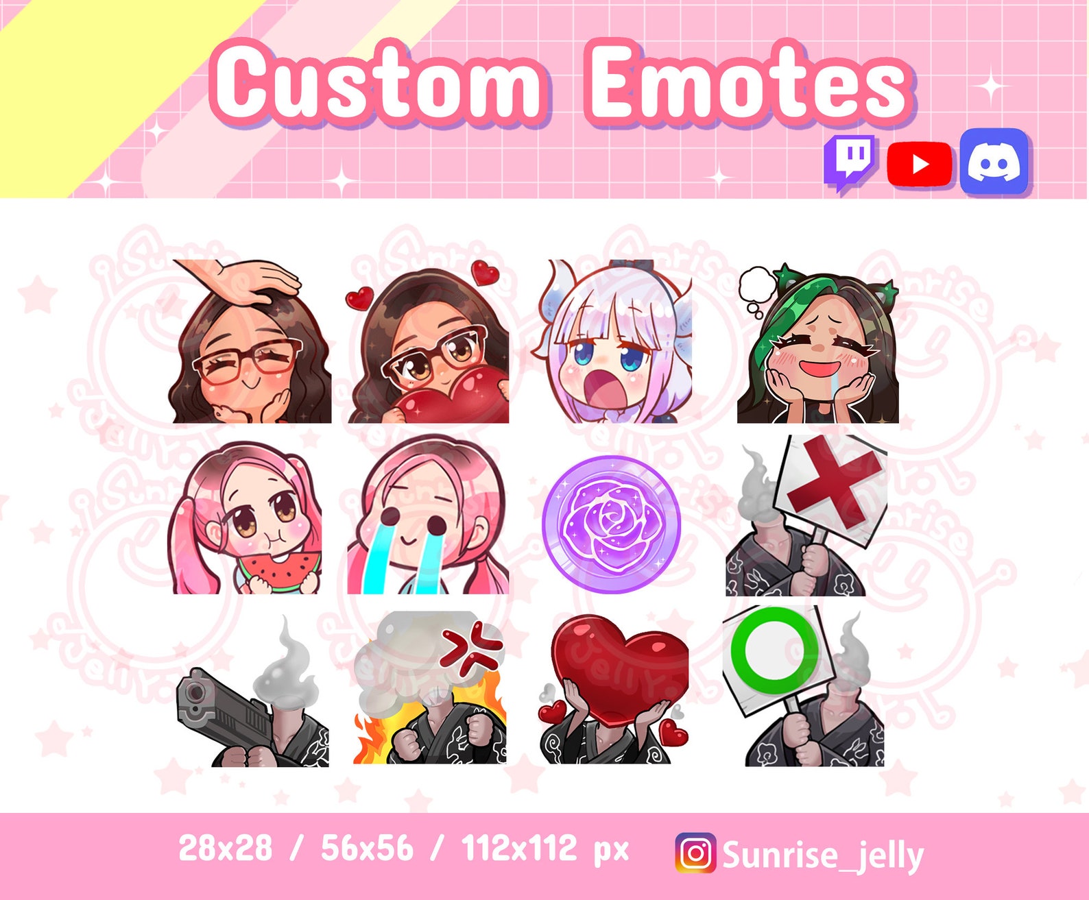 Custom Emotes / Twitch Emoji for streamer / Twitch / Discord / Etsy