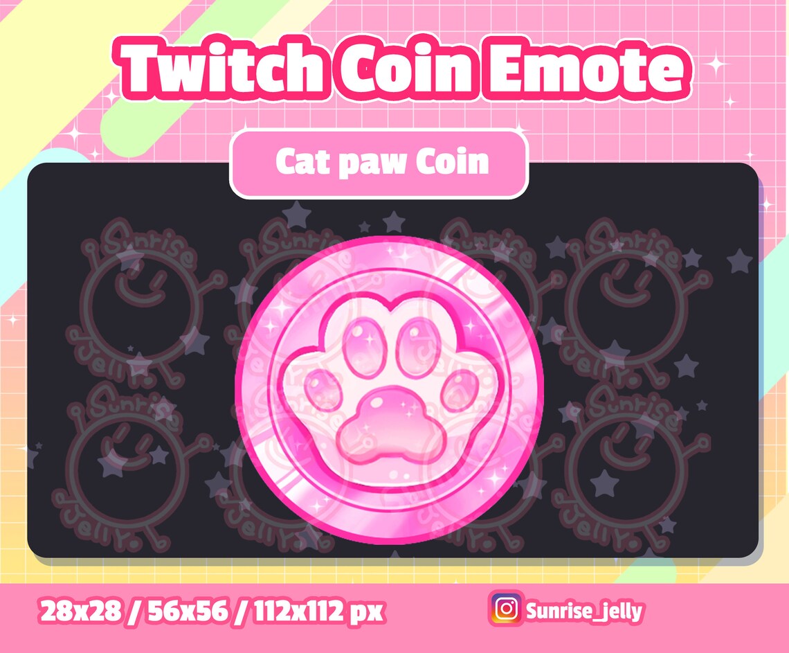 Twitch Emote PINK Cat Paw / Toe Bean Coin / Discored Emote / - Etsy