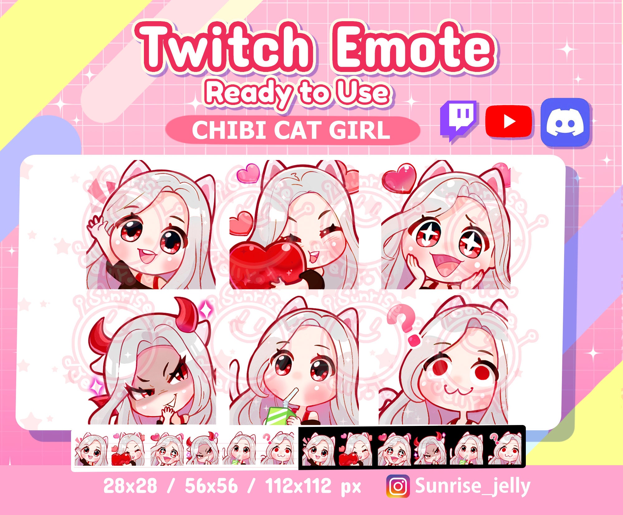 Twitch Emotes / White Hair Red Eyes / Chibi Girl / Twitch - Etsy Ireland Twitch Emotes / White Hair Red Eyes / Chibi Girl / Twitch - Etsy Ireland