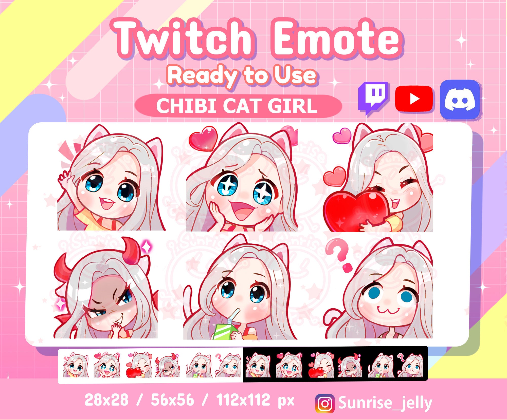 Demon Girl Emote Cute Twitch Emote Design Twitch Discord 