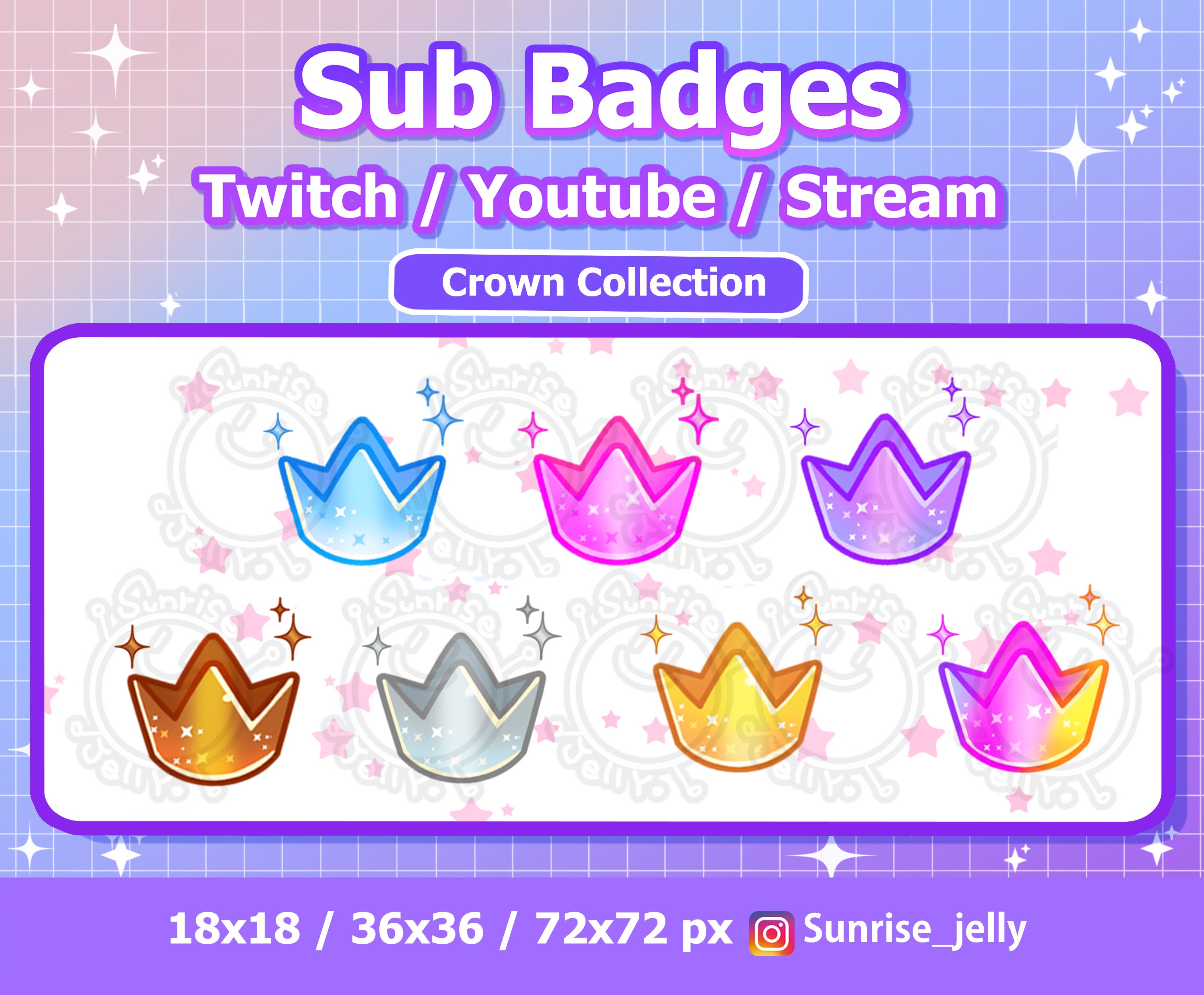 Draw cute sub badges for twitch by Artemisdraw