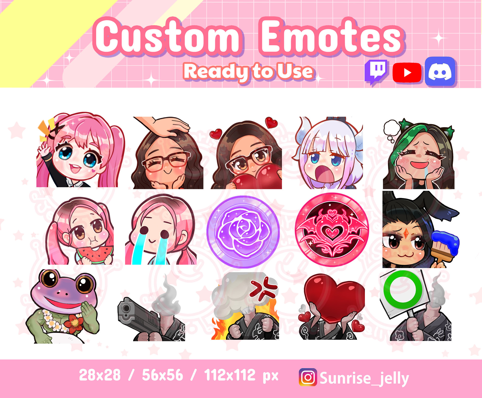 Custom Emotes / Twitch Emoji for streamer / Twitch / Discord / Etsy