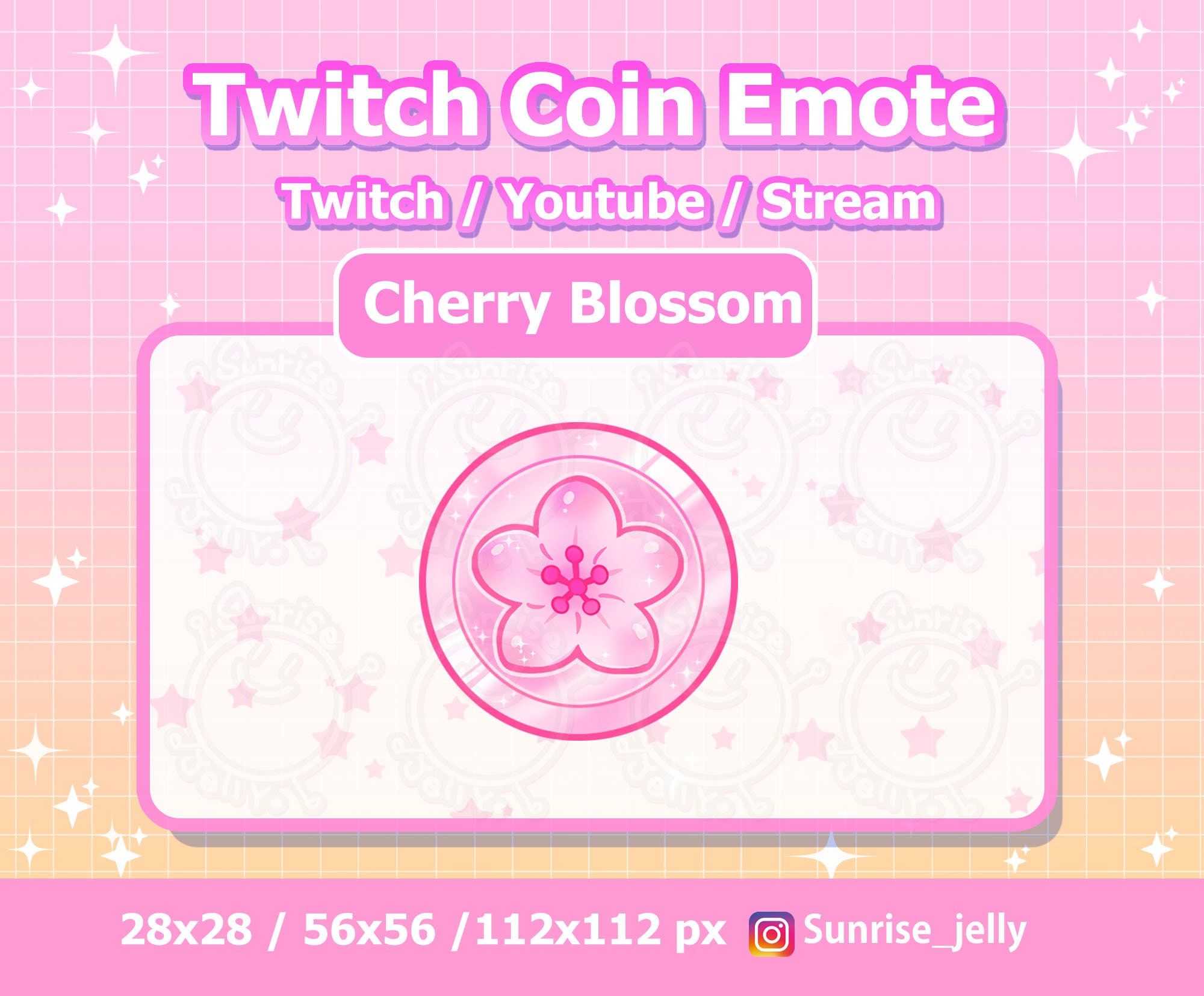 Twitch Cherry Blossom Coin Emote Sakura Channel Point Etsy