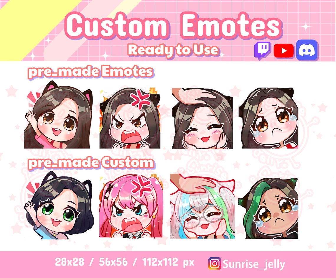 Custom Emotes / Twitch Emoji for streamer / Twitch / Discord / Etsy