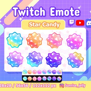 Twitch Emotes Star Candy Channel Point Cute Sub Badges Etsy