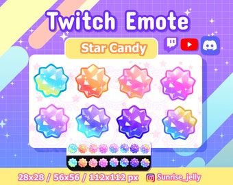 Twitch Emotes Star Candy Channel Point Cute Sub Badges Etsy
