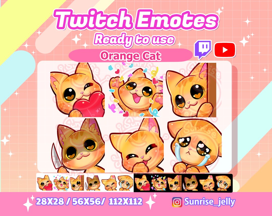 Twitch Emotes Orange Cat / Tabby / Kitty / Cats / Twitch - Etsy UK