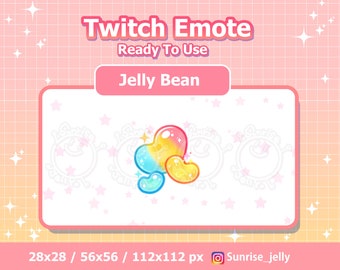 Twitch Rainbow Jelly bean Emote / Channel Point / Rainbow / Pastel / Badges / Kawaii / Streamer / Gold / Donation / Streamer Graphics