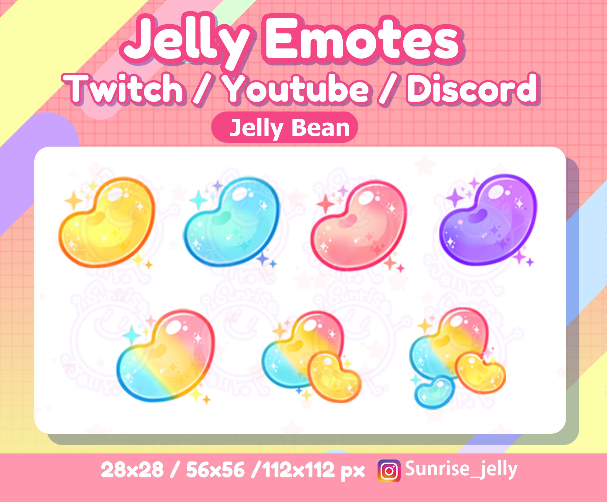 Twitch Emotes Jelly Bean / Channel Point / Cute sub badges / Etsy