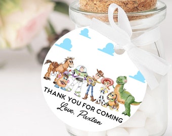 Two Infinity and Beyond Toy Story Birthday Favor Tag Woody Buzz Toy Kids Party Decor Thank You Tags Gift Tags Printable Editable Template