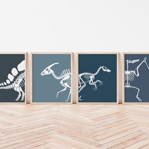 Dinosaur Wall Art Printable Boys Room Prints Playroom Decor Dinosaur Nursery Set of 4 Dinosaur Kids Art Nursery Dino Wall Art T-Rex Digital