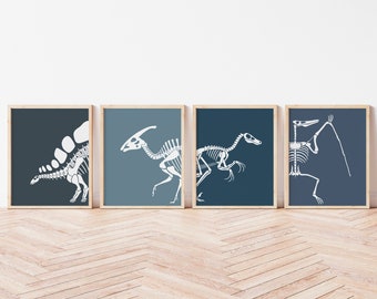 Dinosaur Wall Art Printable Boys Room Prints Playroom Decor Dinosaur Nursery Set of 4 Dinosaur Kids Art Nursery Dino Wall Art T-Rex Digital