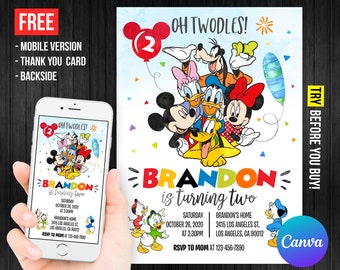 Oh Twodles Mickey Mouse Clubhouse Birthday Invitation Photo Picture ...