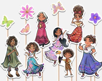 Encanto Centerpieces Birthday Decoration Girl Party Decor Cutouts Cake Topper Printable Digital