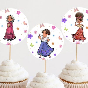 Encanto Birthday Cupcake Toppers Decoration Girl Party Decor Printable Digital Instant Download
