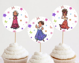 Encanto Birthday Cupcake Toppers Decoration Girl Party Decor Printable Digital Instant Download